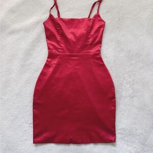 Oh polly red satin dress